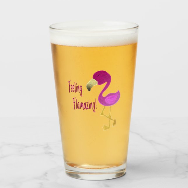 Copo De Pint Sensação de Flamingo Incrível (Frente (Preenchido))