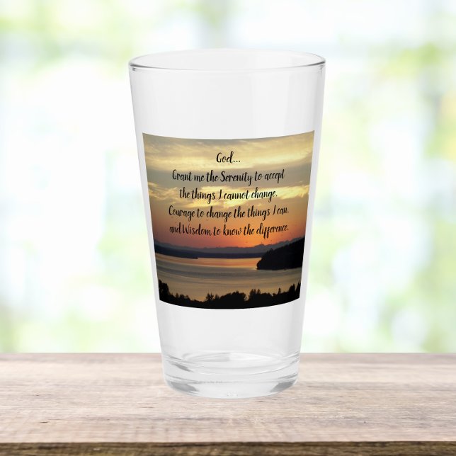 Copo De Pint Serenity Prayer Orange Seascape Sunset (In Situ)