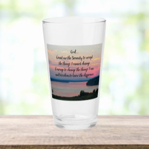 Copo De Pint Serenity Prayer Pink Seascape Sunset