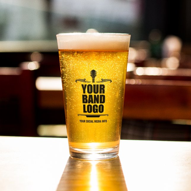 Copo De Pint Seu logotipo de Banda (Customize to add Your Band info.)