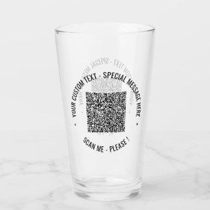 Copo De Pint Seu Modelo de Vidro de Código QR Divertido com Tex