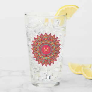 Copo De Pint Seu Monograma no Boho Frame Pint glass