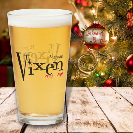 Copo De Pint Sexy Vixen Reindeer Vidro de Natal Rosa