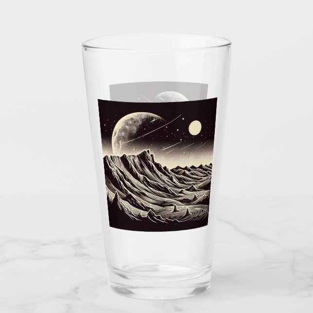 Copo De Pint SF Mars Landscape Woodcut 3 (Frente)