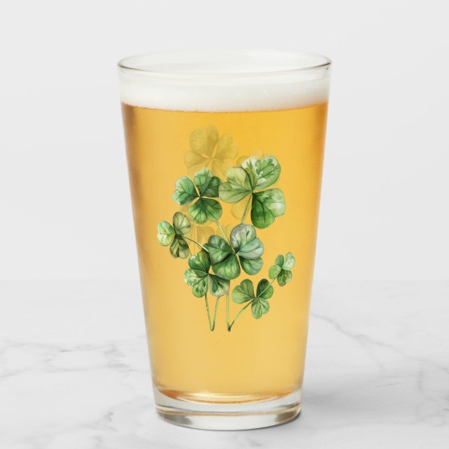 Copo De Pint Shamrock Verde Belo (Frente (Preenchido))