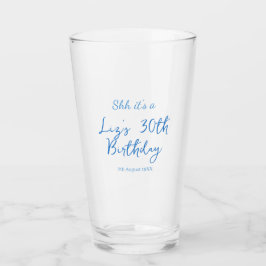 Copo De Pint shh é um aniversário de 30 anos nome data azul sim