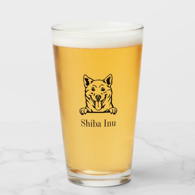 Copo De Pint Shiba Inu Glass Tumbler (Frente (Preenchido))