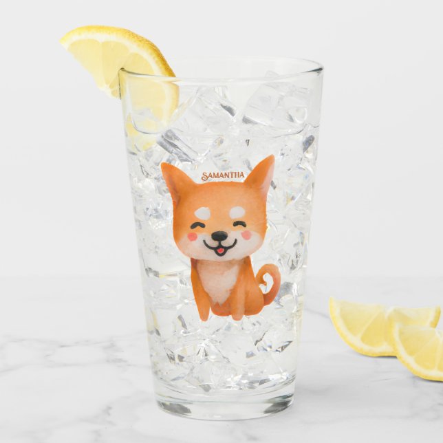Copo De Pint Shiba Inu, Um Sorriso Bonito (Gelo frontal)