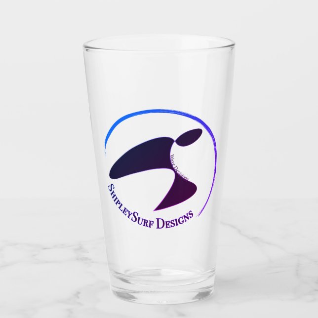 Copo De Pint ShipleySurf Surfista Vidro de Cerveja (Frente)