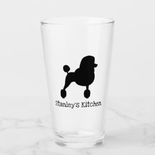 Copo De Pint Silhueta de Cães de Poodle Padrão do rico Personal