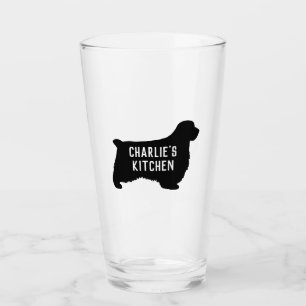 Copo De Pint Silhueta de Cão Espanhol Clumber Personalizada