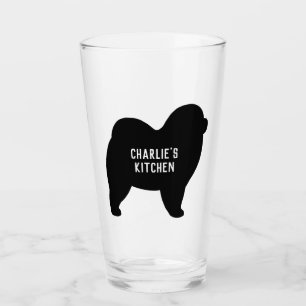 Copo De Pint Silhueta de Chow grosseira Vidro de Lover de Cacho