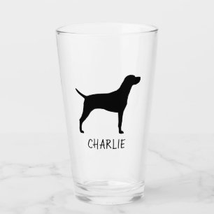 Copo De Pint Silhueta do cão de Vizsla personalizada