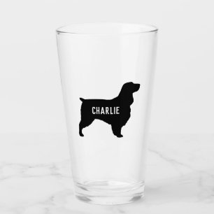 Copo De Pint Silhuette Personalizada de Cachorro de Espanhol de
