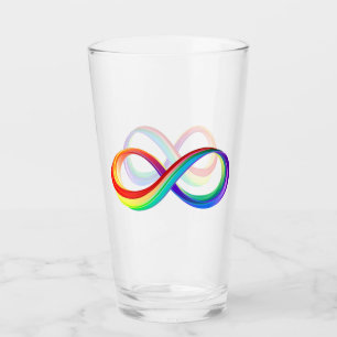 Copo De Pint Símbolo de Infinidade Arco-Íris em Camadas
