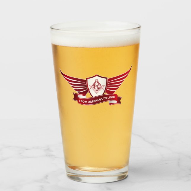 Copo De Pint Símbolo de maçonaria e escudo (Frente (Preenchido))