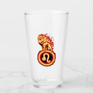Copo De Pint Símbolo do Leão de Fogo - Símbolo Leo Zodiac