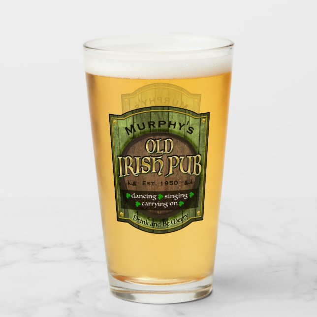 Copo De Pint Símbolo Personalizado, Irish Pub (Frente (Preenchido))