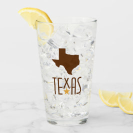 Copo De Pint Símbolos do Texas, Estado do Texas, marrom