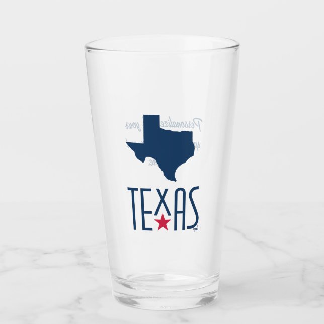 Copo De Pint Símbolos do Texas, Texas, azul marinho (Frente)