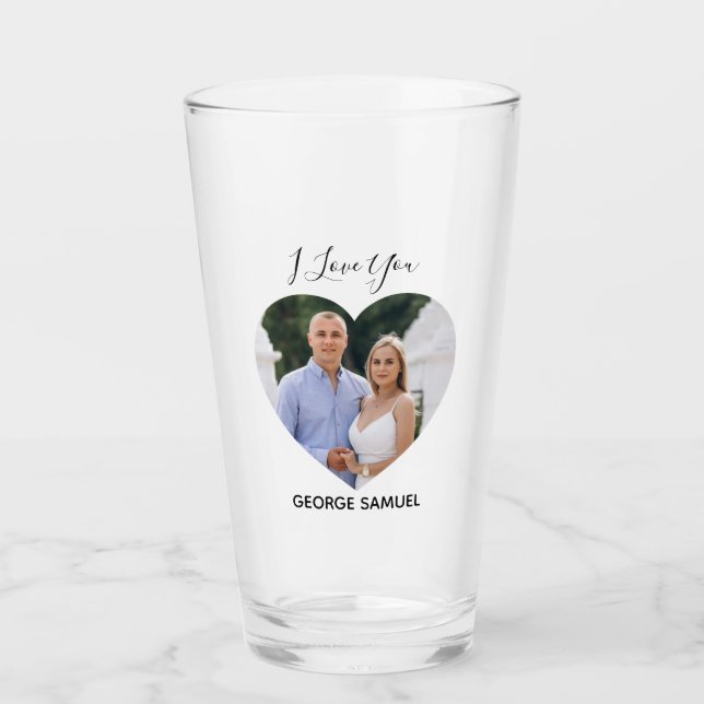 Copo De Pint Simple Lovely Valentine's Couple Beer Glass (Frente)