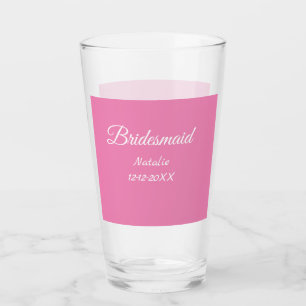 Copo De Pint Simple minimal pink bridesmaid add name year text 