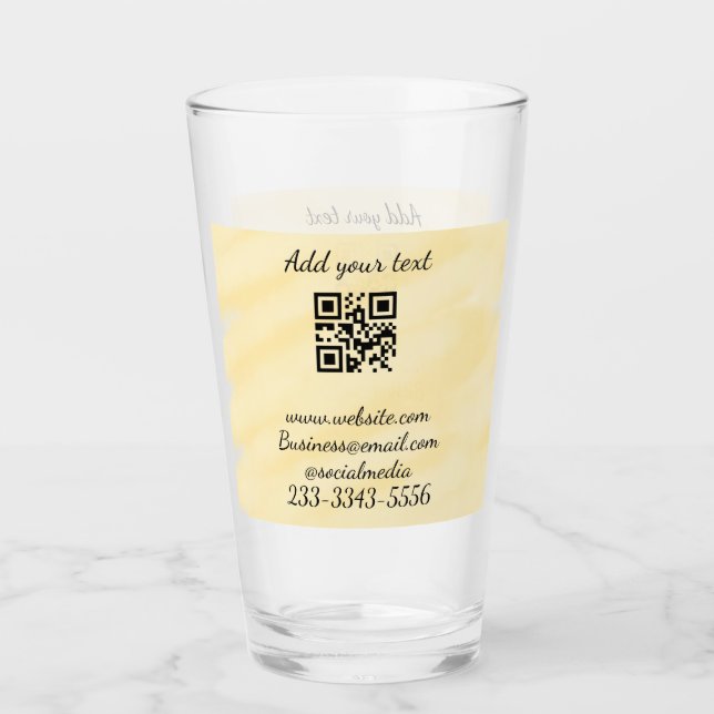 Copo De Pint simples código QR personalizado adicionar seu nome (Frente)