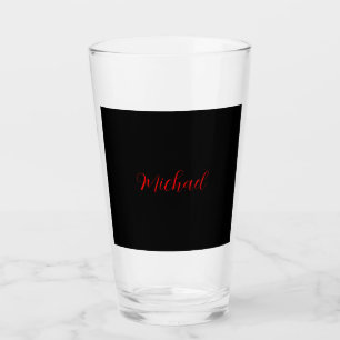 Copo De Pint Simples e moderno nome de adição mínimo preto verm
