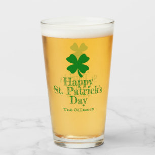 Copo De Pint Simples Elegante Dia de São Patrício Shamrock sort