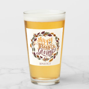 Copo De Pint Simples Feliz Ação de Graças Pumpkin Queda