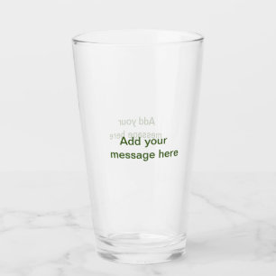 Copo De Pint Simples minimal verde adicione seu texto nome foto