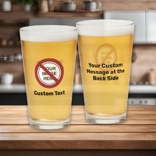 Copo De Pint Sinal de Círculo de Proibição Personalizado