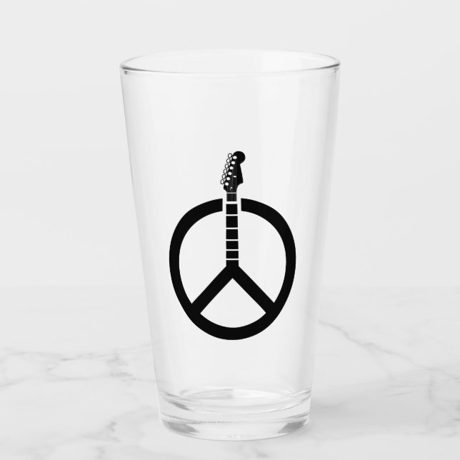 Copo De Pint Sinal de Paz com Guitarra (Frente)