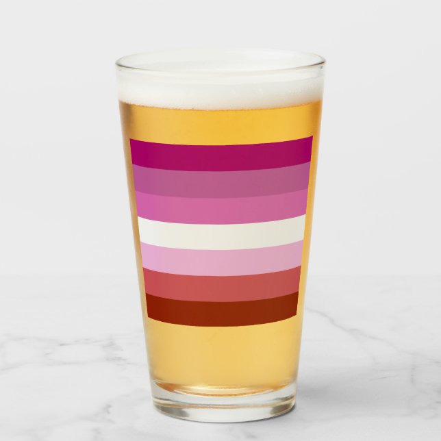 Copo De Pint Sinalizador do Orgulho Lésbico (Frente (Preenchido))