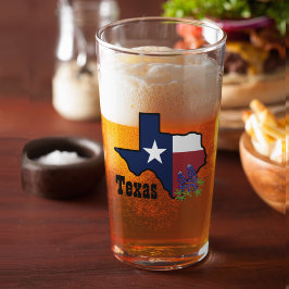 Copo De Pint Sinalizador Texas e Bluebonnet Flor com nome perso