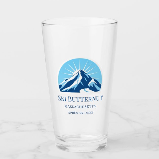 Copo De Pint Ski Butternut Basin Massachusetts ski resort glass (Frente)