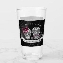 Copo De Pint Skulls Gothic Hallowding Burgundy ID866