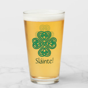 Copo De Pint Sláinte Irish Shamrock Green Celtic Lucky Clover