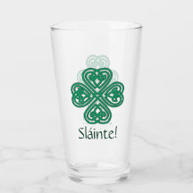 Sláinte Irish Shamrock Green Celtic Lucky Clover