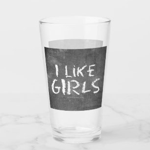 Copo De Pint SlipperyJoe's Eu Gosto de Garotas quadro-negro suj