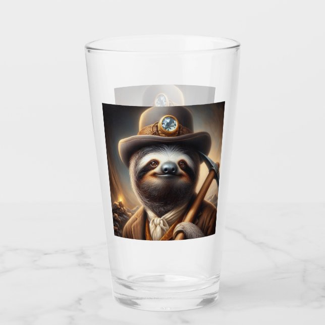 Copo De Pint Sloth Dourado Miner (Frente)