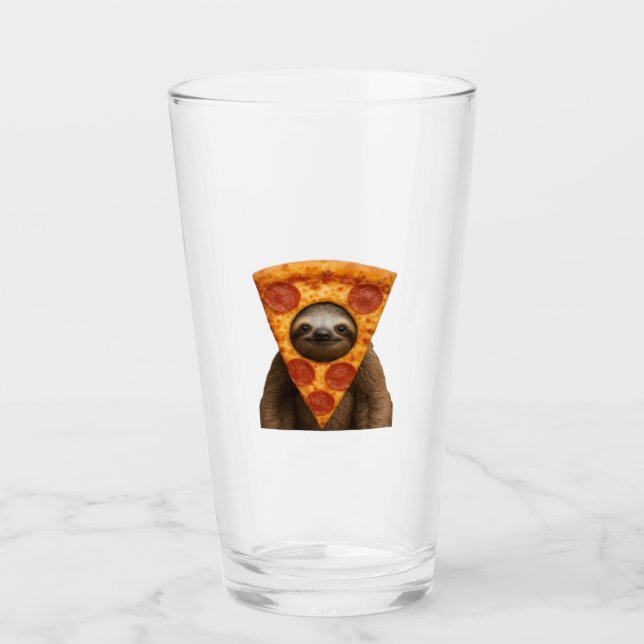 Copo De Pint Sloth pizza funny weird prank meme cute happy chri (Frente)