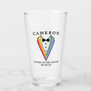Copo De Pint Smoking de Casamento Gay LGBTQ+ Pai do Noivo