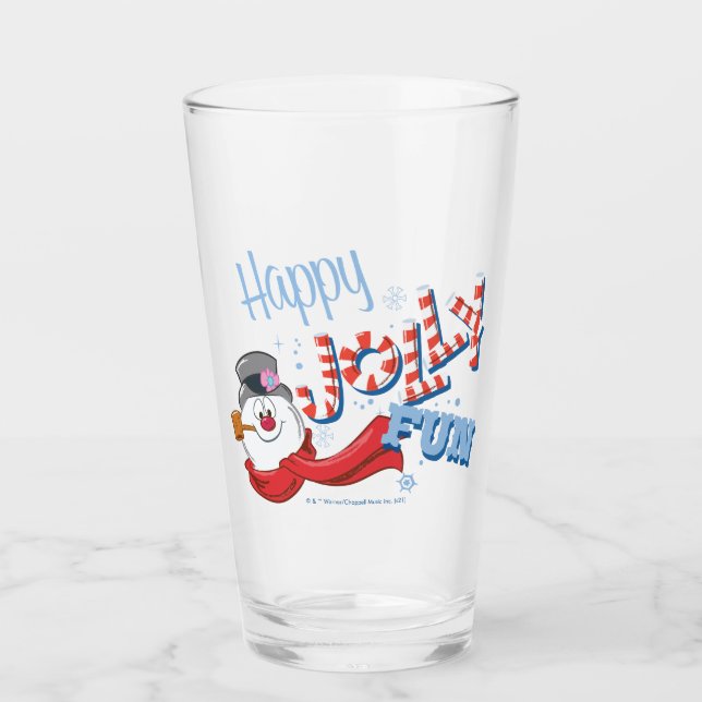 Copo De Pint Snowman™ congelado | Feliz Jolly Divertido (Frente)