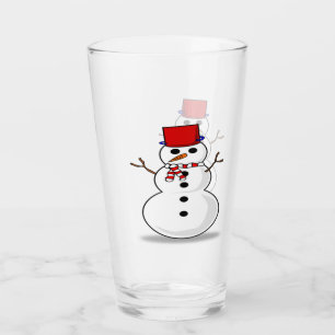 Copo De Pint Snowman Glass Tumbler