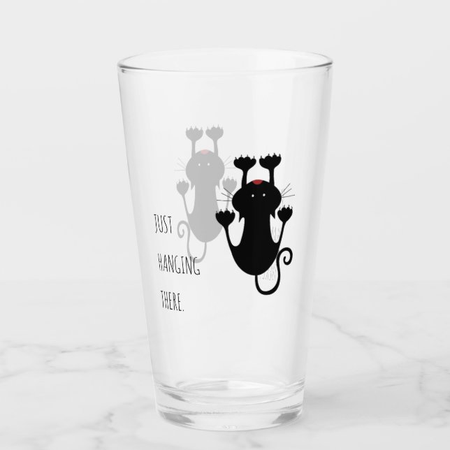 Copo De Pint Só pendurado ali um desenho de um gato preto. (Frente)