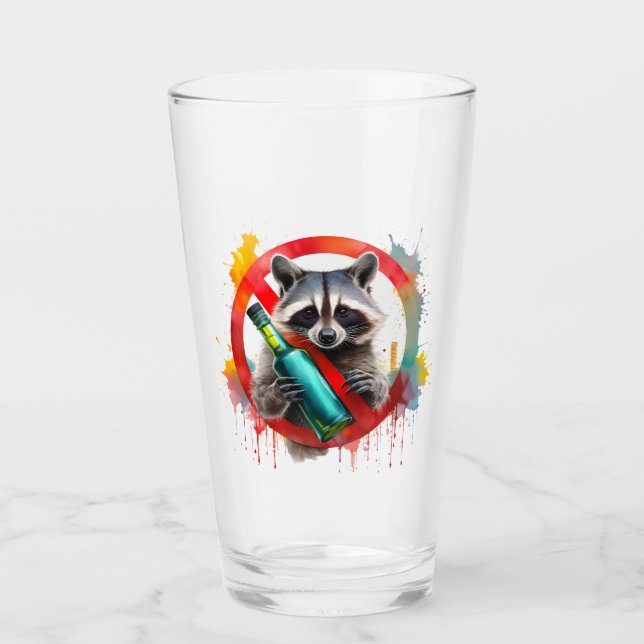 Copo De Pint Sober, Raccoon, sem álcool, não alcoólico (Frente)