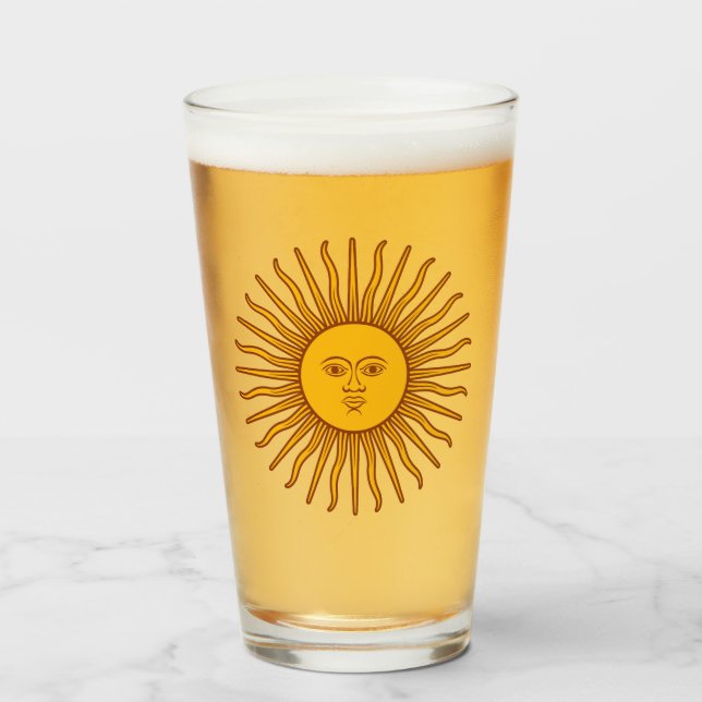 Copo De Pint Sol argentino de maio / Sol de Mayo (Frente (Preenchido))