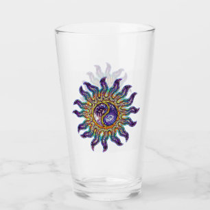 Copo De Pint Sol Mosaico Roxo Yin Yang