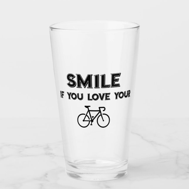 Copo De Pint Sorria Se Você Ama Sua Bicicleta (Frente)